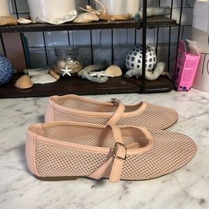 Seychelles Blush Mesh Mary Jane Flats